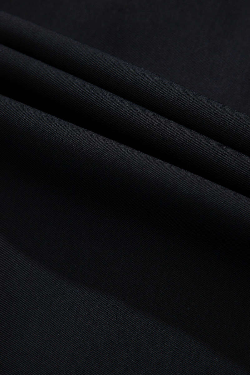 Black Collar Tab Sleeve Zip Up Flap Detail Jacket
