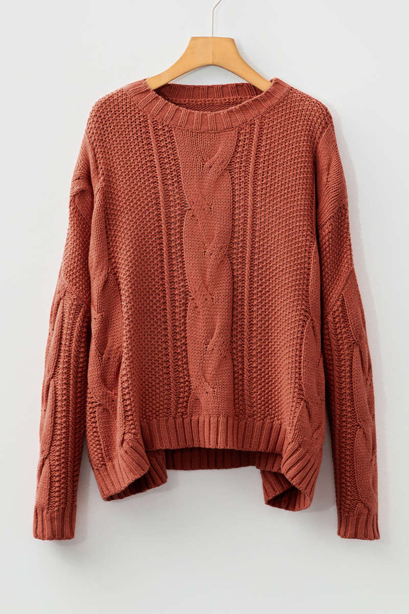 Redwood Burl Chunky Fit Slouchy Textured Knit Sweater