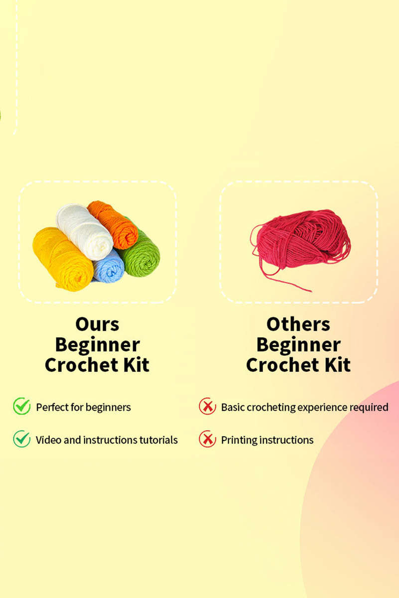 Yellow DIY Crochet Kit Chicken Doll Handmade Material Package