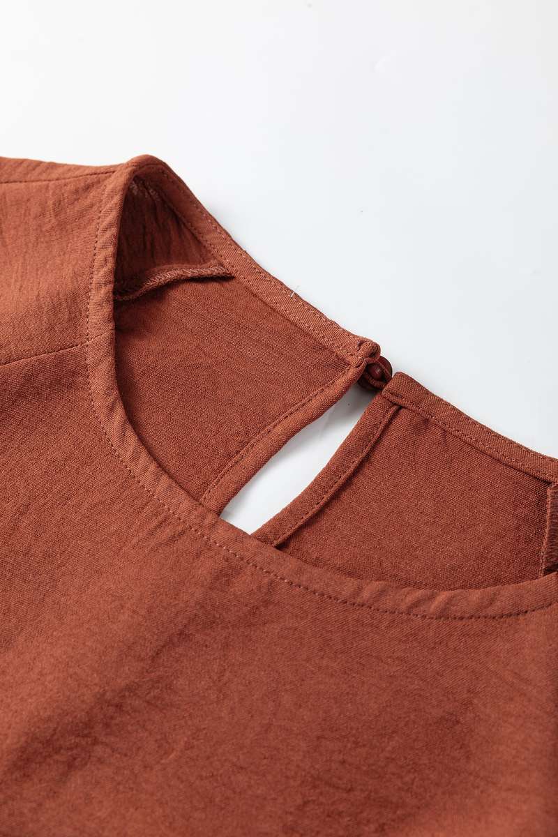Clay Leopard Detail Loose Bracelet Sleeve Top