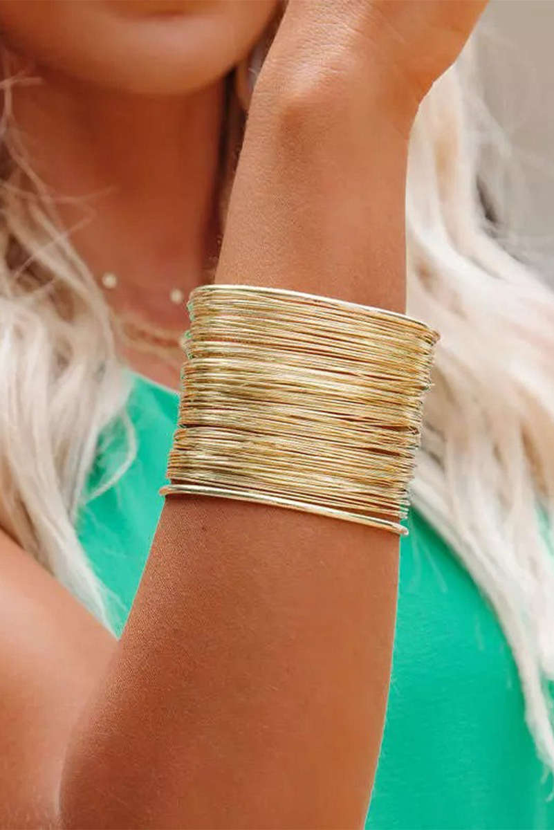 Gold Luxury Heavy Metal High Quality Open Wire Bracelet