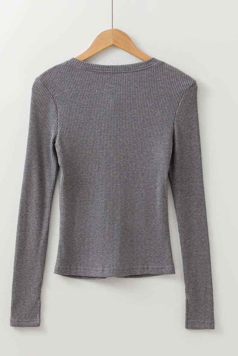 Sleet Ribbed Knit Button Down Slim Cardigan