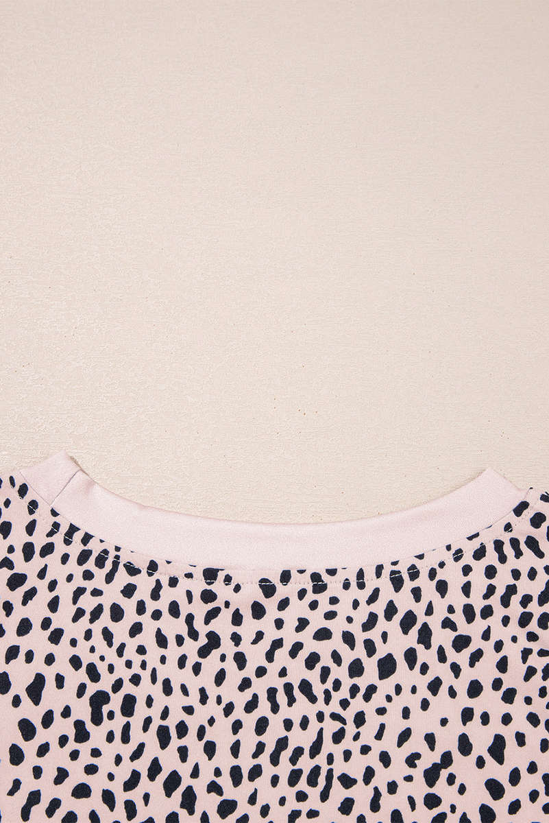 Apricot Leopard Round Neck Tank Top