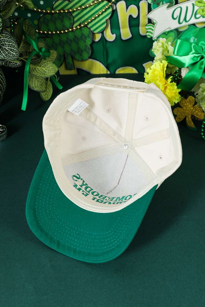Dark Green SOMEBODYS PROBLEM Embroidered Two-tone Baseball Cap