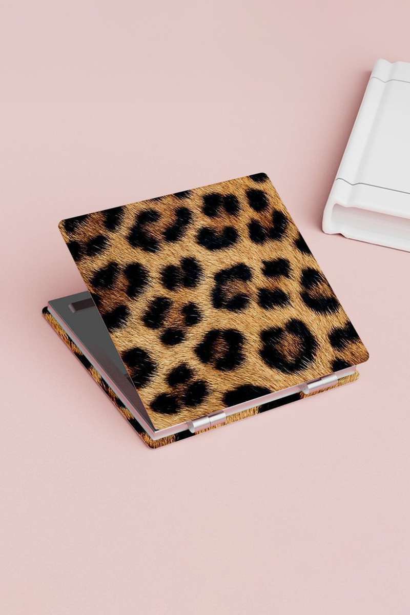 Thai Curry Leopard PU Cover Double-Sided Makeup Mirror