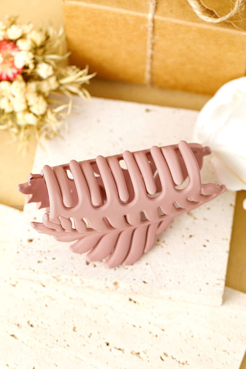 Light Pink Trendy Big Leaf Hair Claw Clip