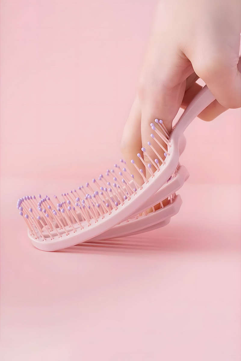 Gossamer Pink ABS Fluffy Hair Volume Comb