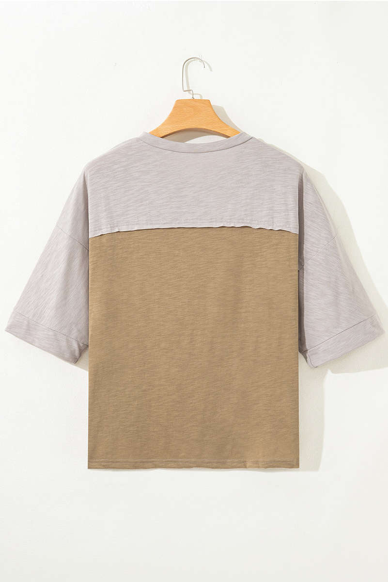 Green Flower Patched Exposed Seam Bracelet Sleeve Oversized T Shirt