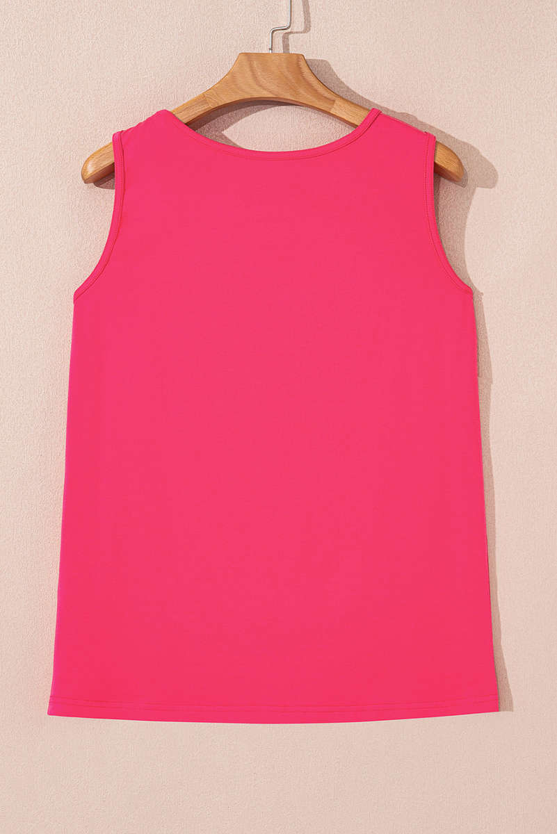 Sachet Pink Butterfly Graphic Casual Tank Top