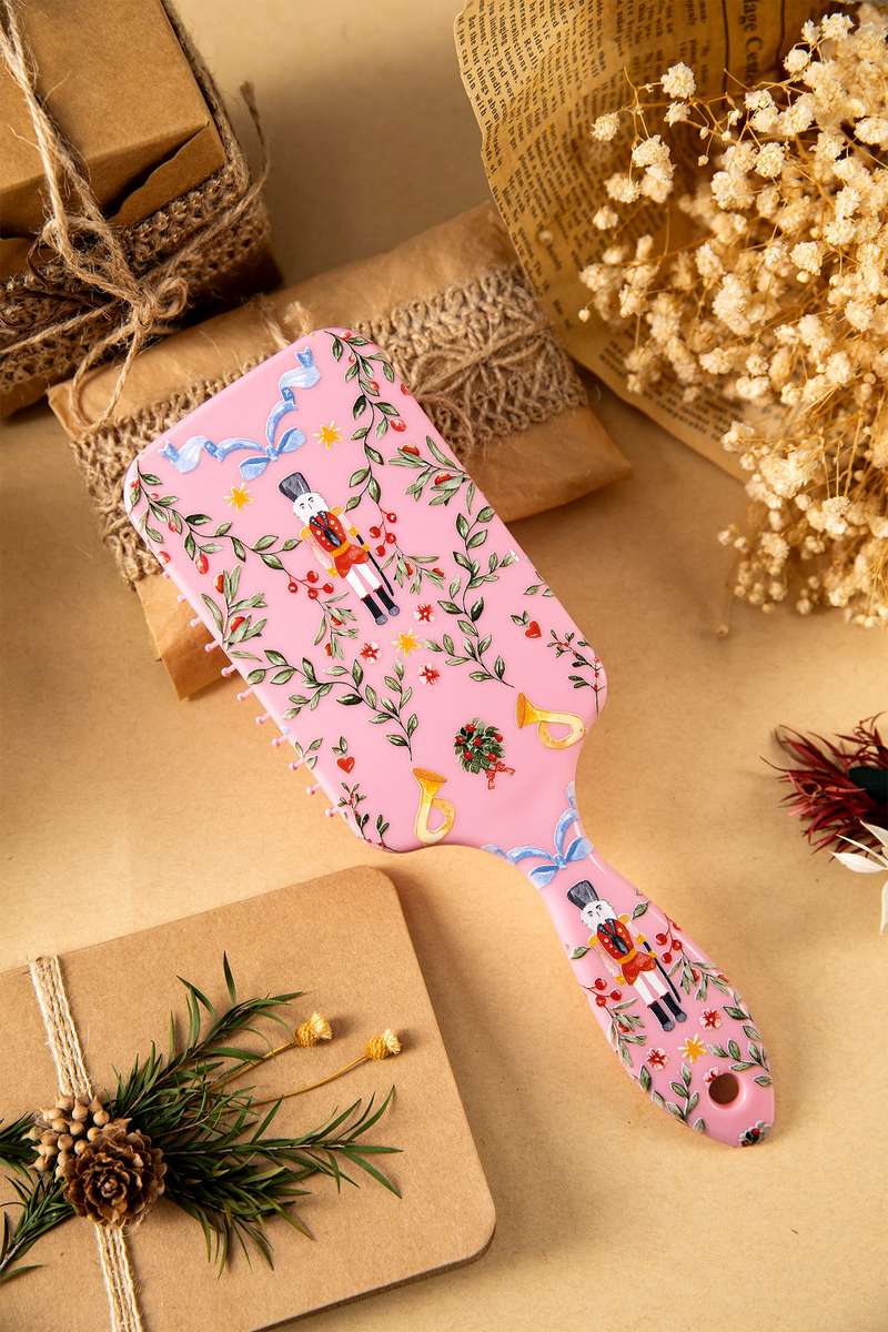 Blossom Floral Nutcracker Print Detangle Paddle Hair Brush