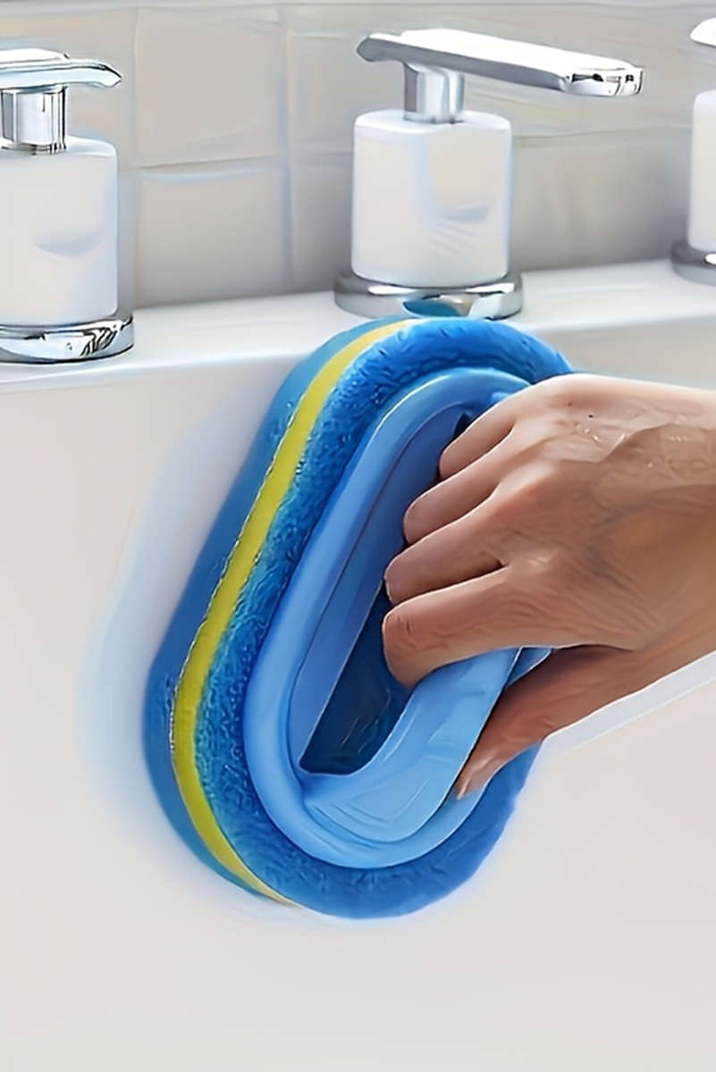 Sky Blue Multifunctional Sponge Clean Brush with Handle