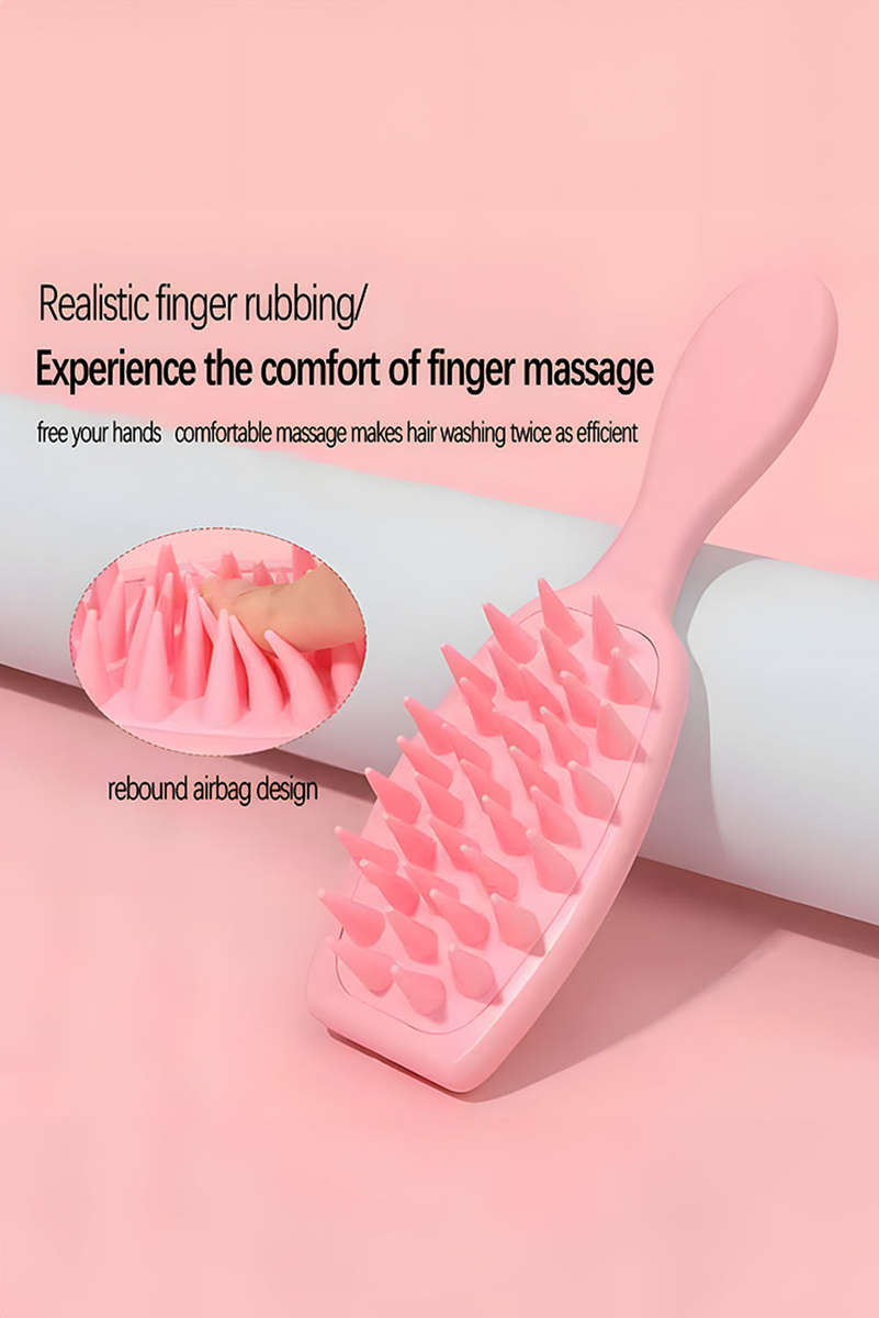 Light Pink Silicone Scalp Massage Hair Brush