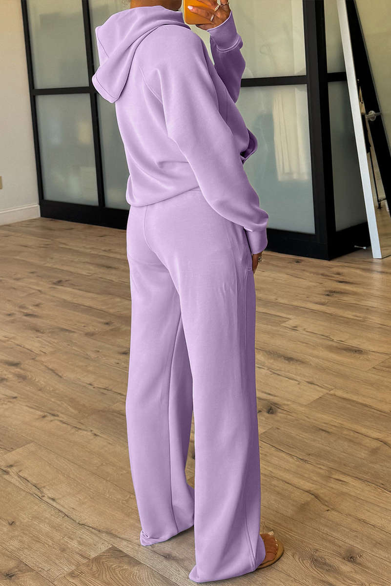 Orchid Bouquet Half Zip Thumbhole Sleeve Hoodie Active Pants 2pcs Outfit