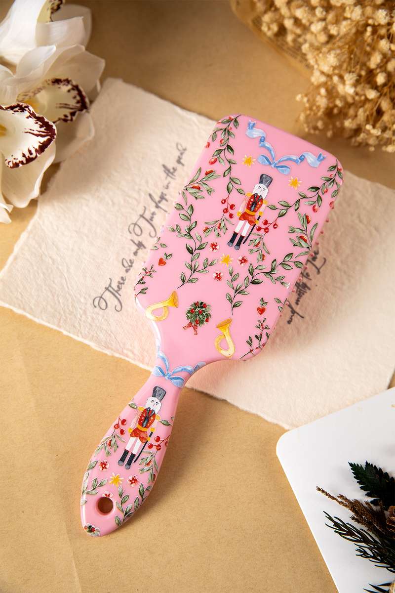 Blossom Floral Nutcracker Print Detangle Paddle Hair Brush