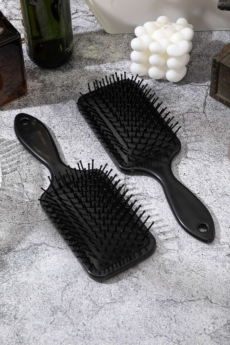 Black Gothic Flower Skull Print Air Cushion Comb