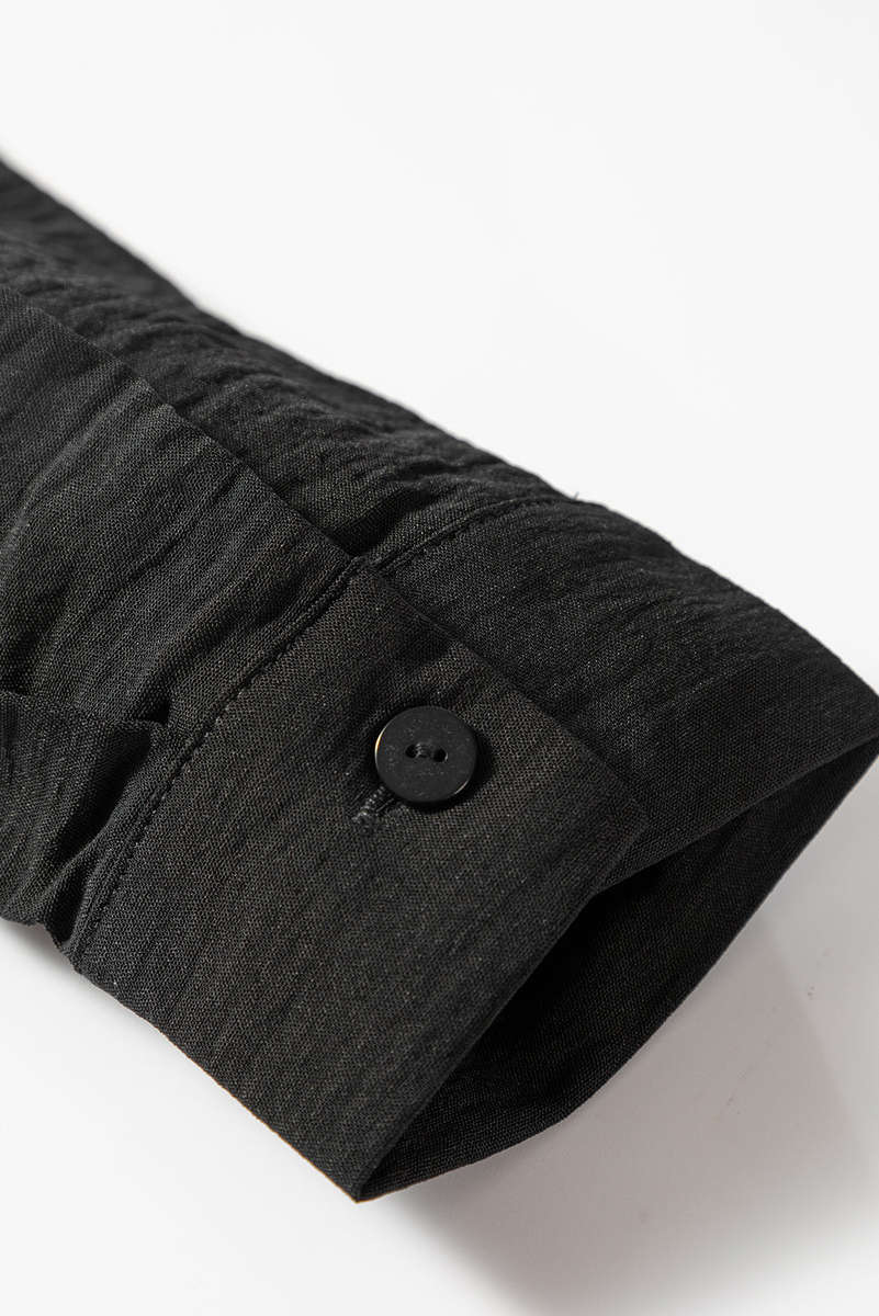Black Pure Color Patch Pocket Shirt