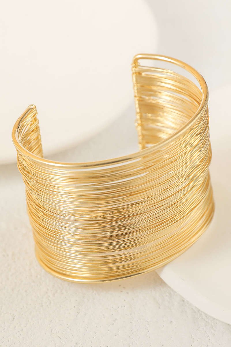 Gold Luxury Heavy Metal High Quality Open Wire Bracelet