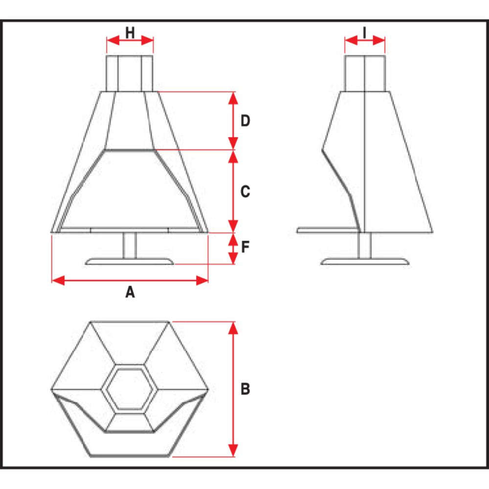 JETMASTER Hex 1000 with Basket Grate and Pan / Complete Fireplace