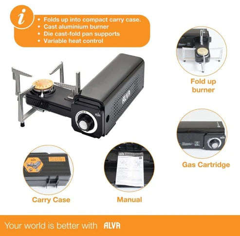 ALVA MINI FOLD-UP STOVE + CARRY CASE