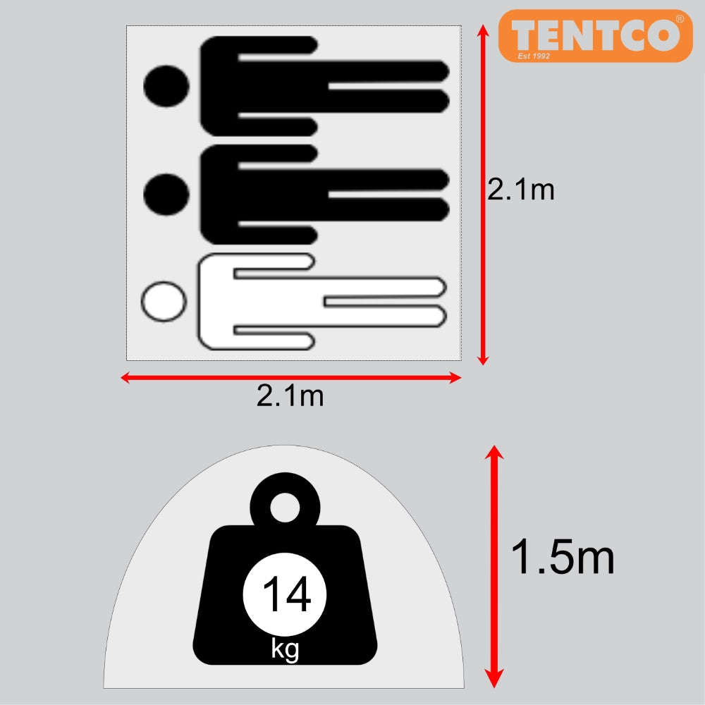 Tentco Savannah 3 Bow Tent 2.1m x 2.1m