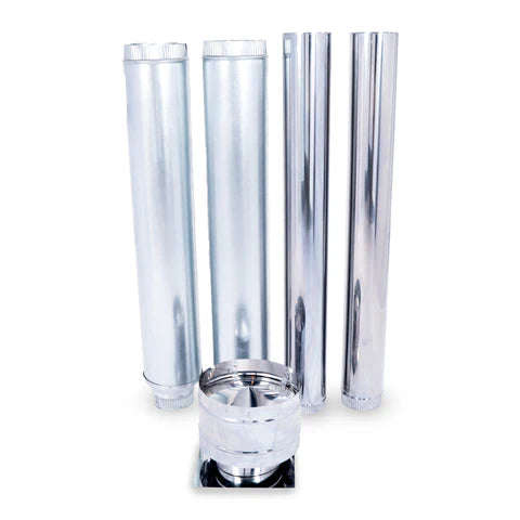 MEGAMASTER 150MM STAINLESS STEEL FLUE PIPE INSTALLATION KIT FOR FIREPLACES | 839-44019