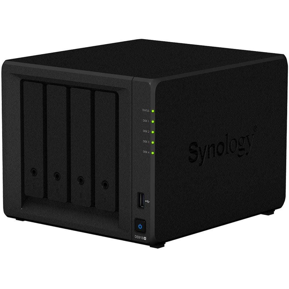 Synology DS918+ 4 Bay Scalable NAS Business Server; 4 x SATA; 2 X M.2 NVME; Synology DSM OS; Open...