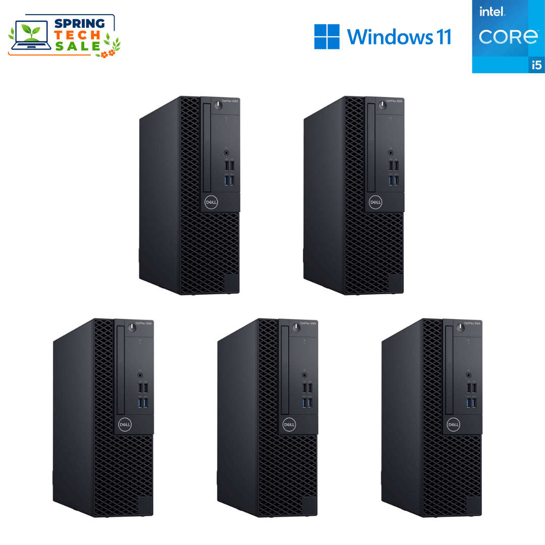 5 x Dell OptiPlex 3060 SFF Business Computer Set  i5 8400  16GB DDR4  256GB SSD  Win1...
