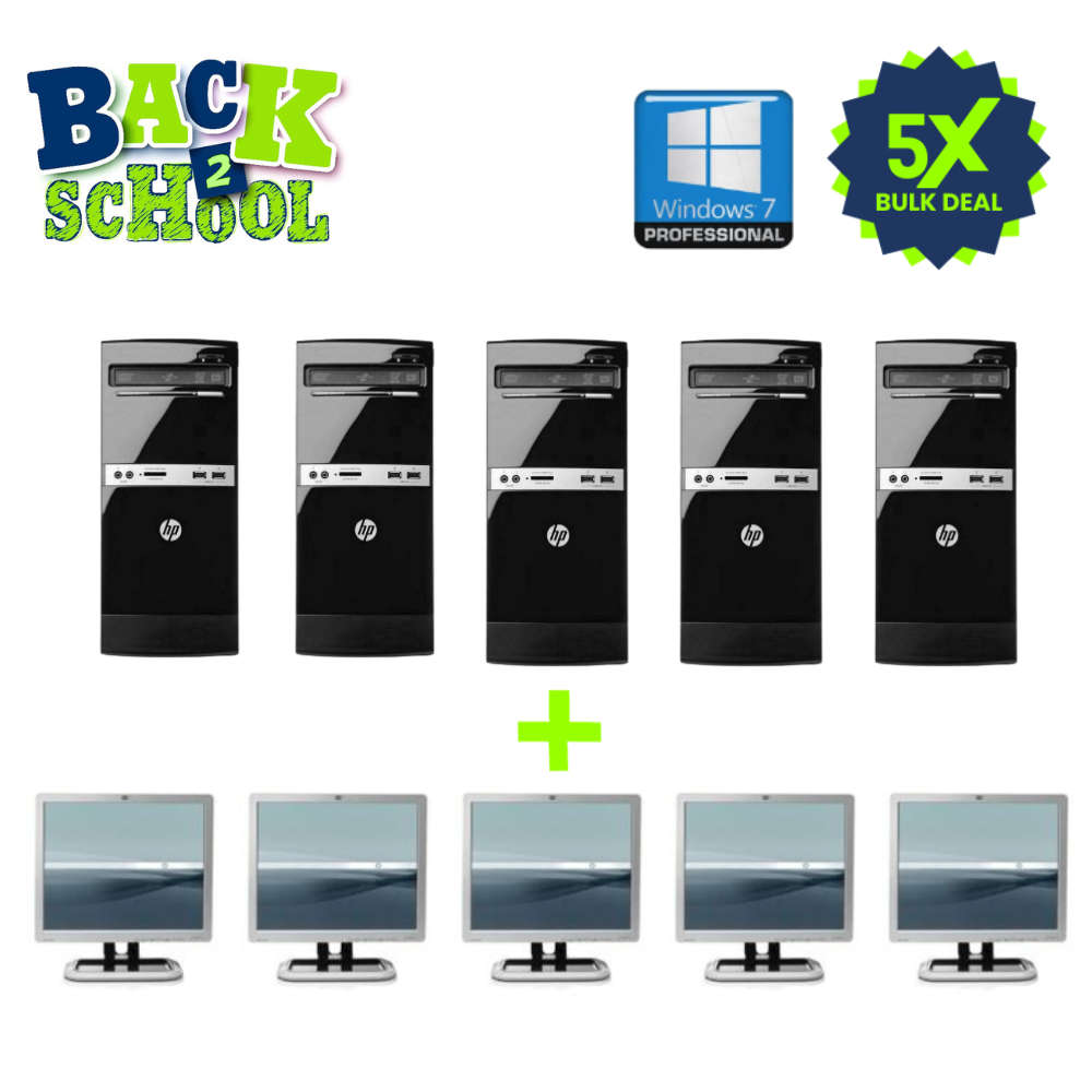 5 X HP 600B MT - PENTIUM G645T - 2GB DDR3 - 250GB SATA HDD - WNDOWS 7 PRO 64 BIT - REFURBISHED CO...