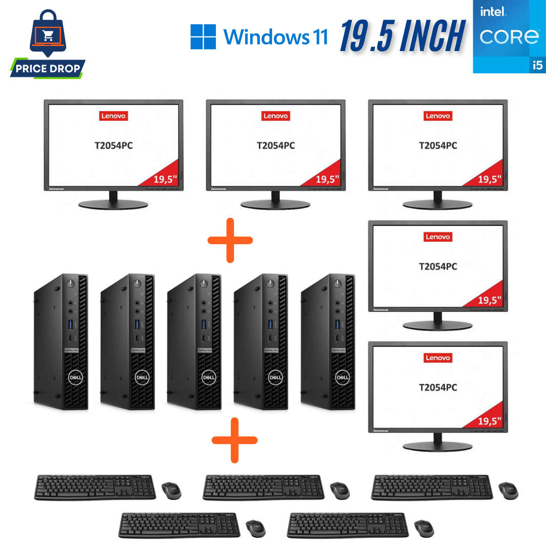 5 x Dell OptiPlex 3060 Micro Start-up Business Computer Sets - i5 8400T - 16GB DDR4 - 256GB SSD -...