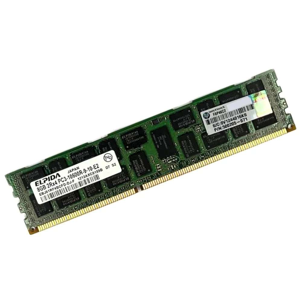 ELPIDA 8GB 2Rx4 PC3-10600R-9-10-E2 DDR3 ECC Registered Server RAM  Refurb