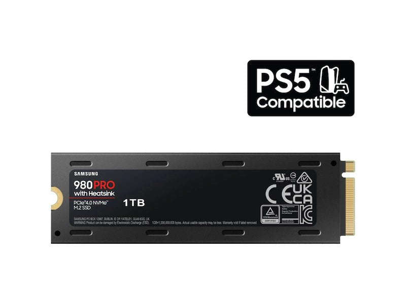 Samsung MZ-V8P1T0CW 980 Pro PCIe 4 NVME M.2 SSD W/Heatsink PlayStation 5 Compatible -