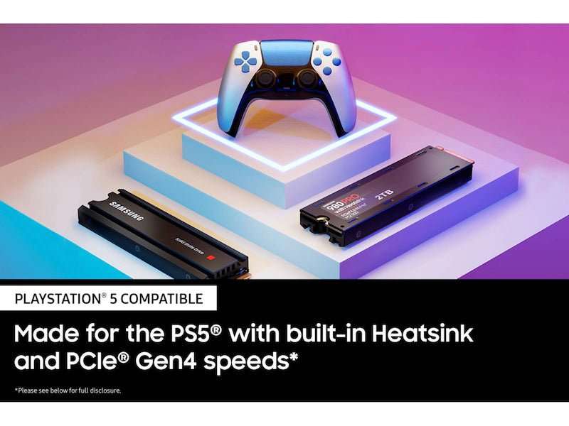 Samsung MZ-V8P1T0CW 980 Pro PCIe 4 NVME M.2 SSD W/Heatsink PlayStation 5 Compatible -
