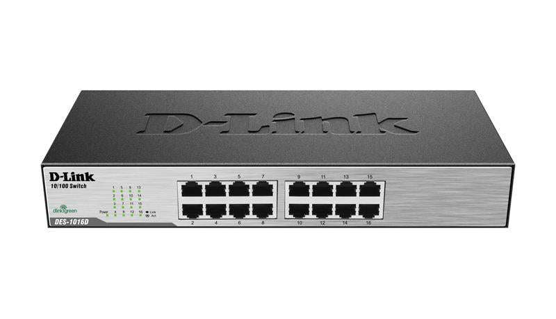 D-Link DES-1016D 16 Port 10/100Mbps Fast Ethernet Unmanaged Switch  Used