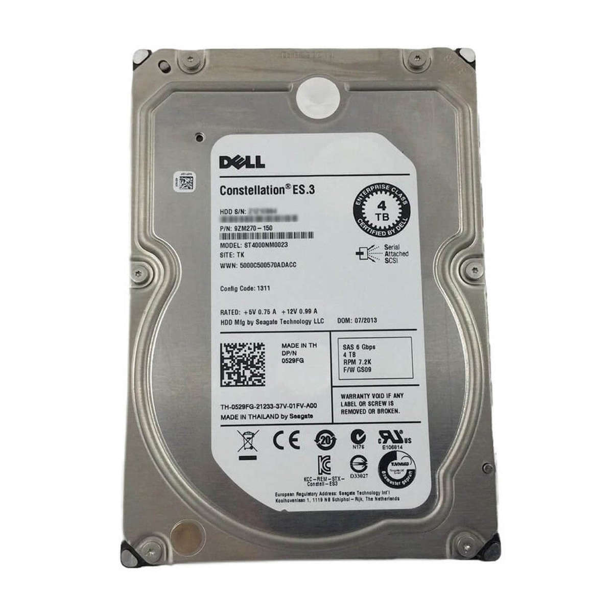Dell St4000Nm0023 Dell 4TB 6G 7.2K 3.5 SAS - Refurb