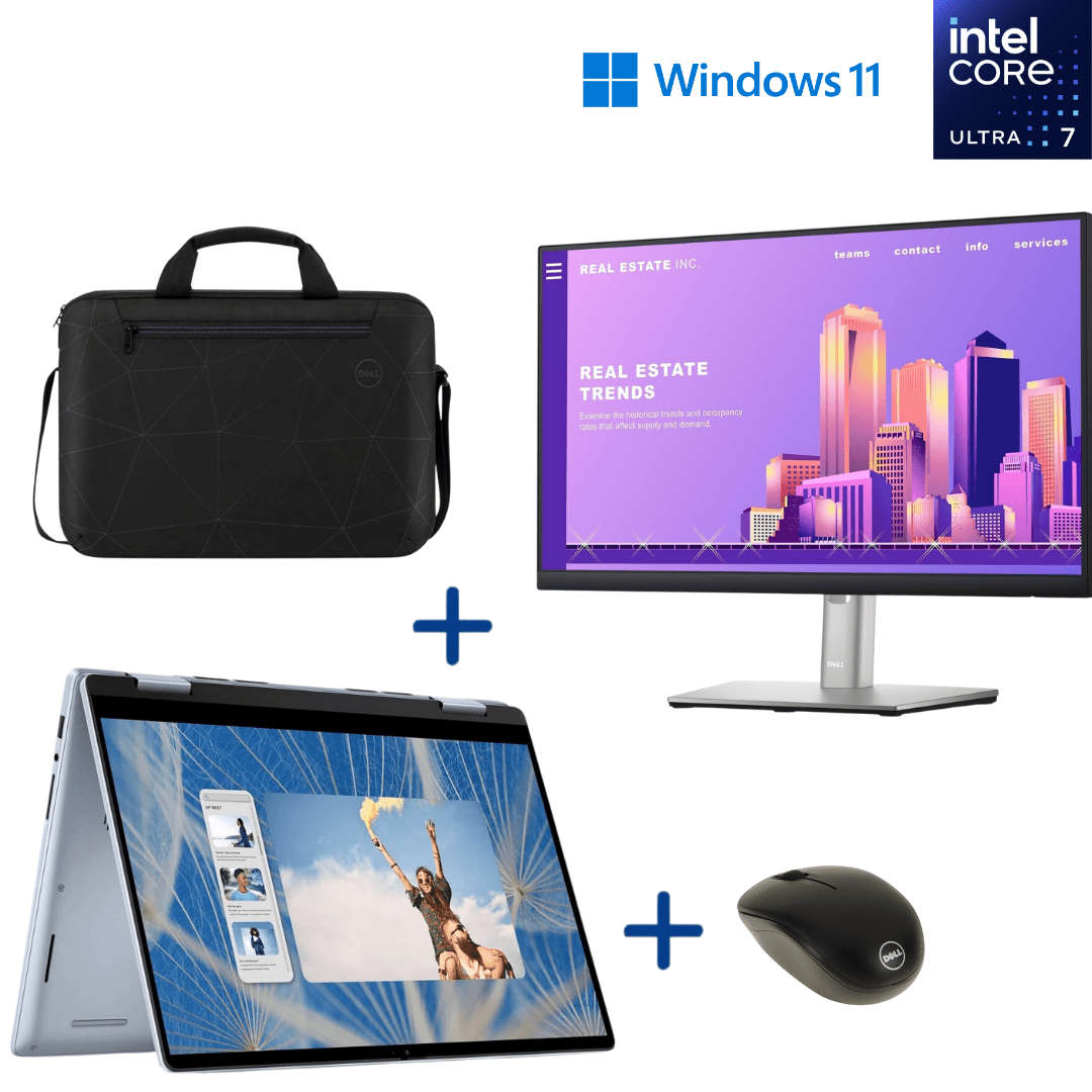 Dell Inspiron 7440 2-in-1 14 Inch AI Collaboration & Creation Laptop + Dell P2222H Monitor Bundle...