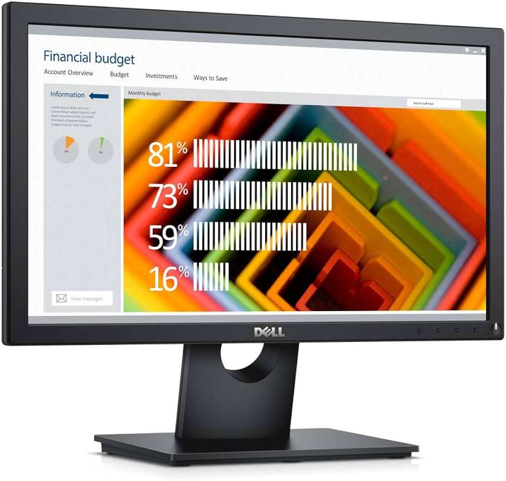 Dell E1916He 18.5 Inch LED Monitor  DisplayPort & VGA 