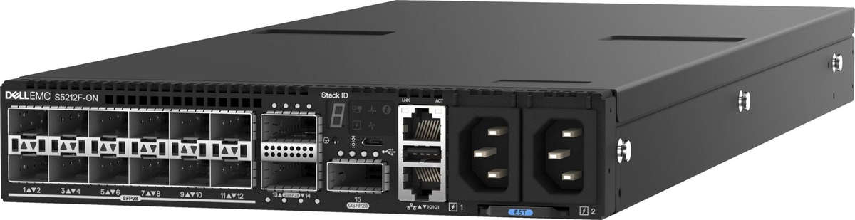 Dell PowerSwitch S5212F-ON 12 Port 25GbE SFP28 Managed Switch with 3 × 100GbE QSFP28 210-APHW 