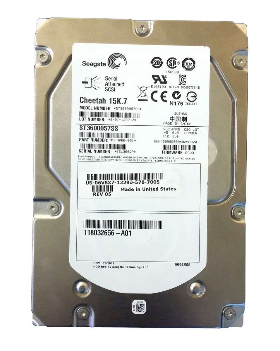 Seagate ST3600057SS 600GB SAS HDD; 3.5 Inch; 15K; 6Gbs;