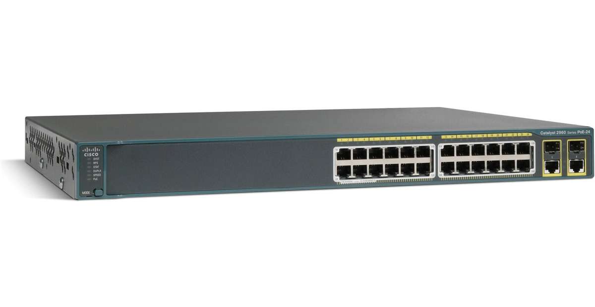 Cisco WS-C2960-24PC-L 24 x 10/100 PoE Ports - 2 x T/SFP Switch - Refurb