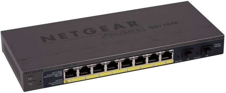Netgear GS110TP ProSafe 8-Port Gigabit Smart Switch with PoE and Fibre Uplink  Used