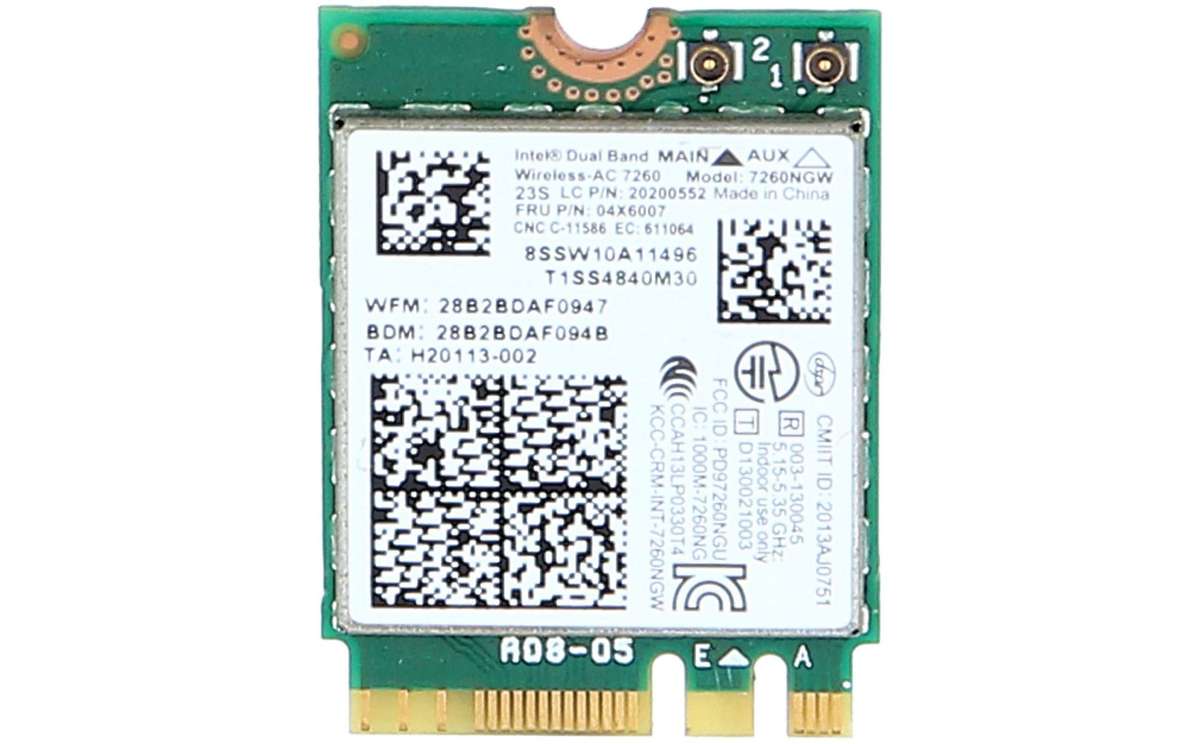 Lenovo 04X6007 - Lenovo ThinkPad Intel 7260 NGFF WiFi Wireless-ac Bluetooth Card -