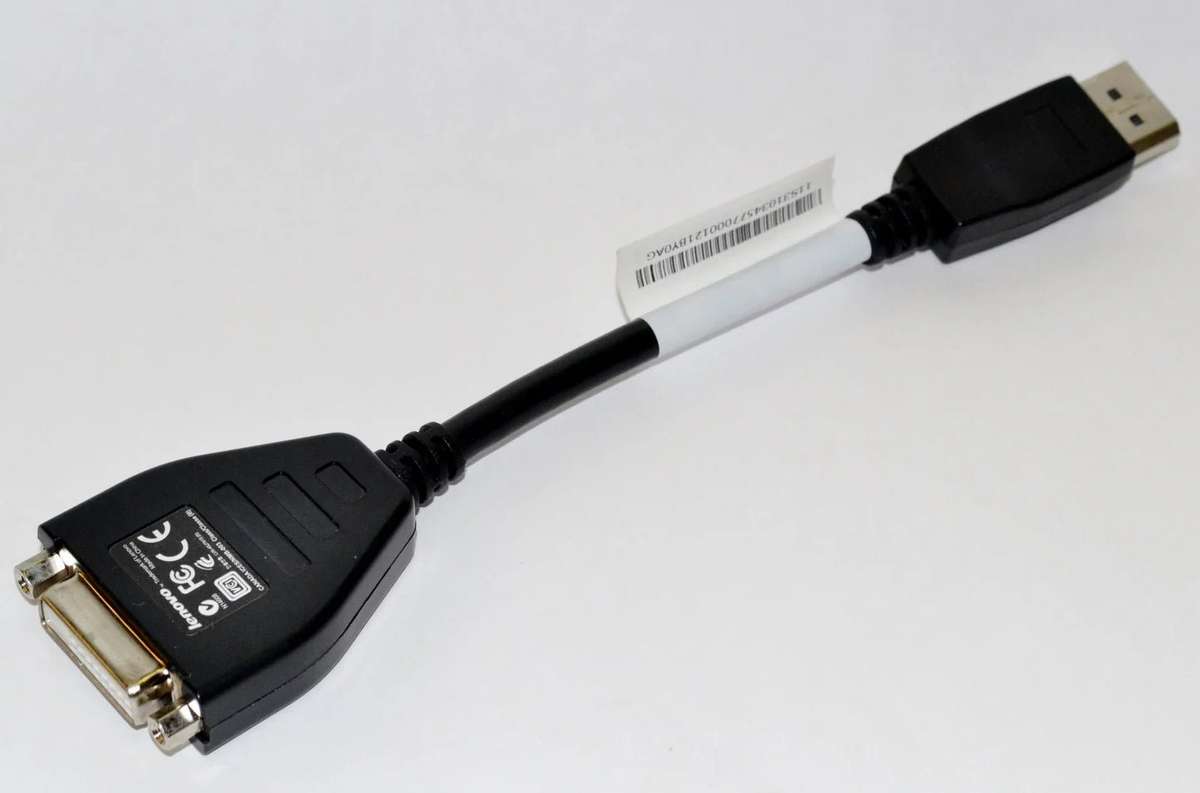 Lenovo DisplayPort to Single-Link DVI-D Monitor Cable  Used