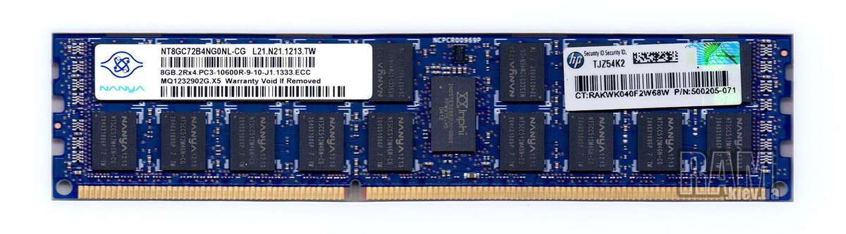 Samsung Nanya 8GB 2Rx4 PC3-10600R-9-10-J1 DDR3 Server RAM - Refurb