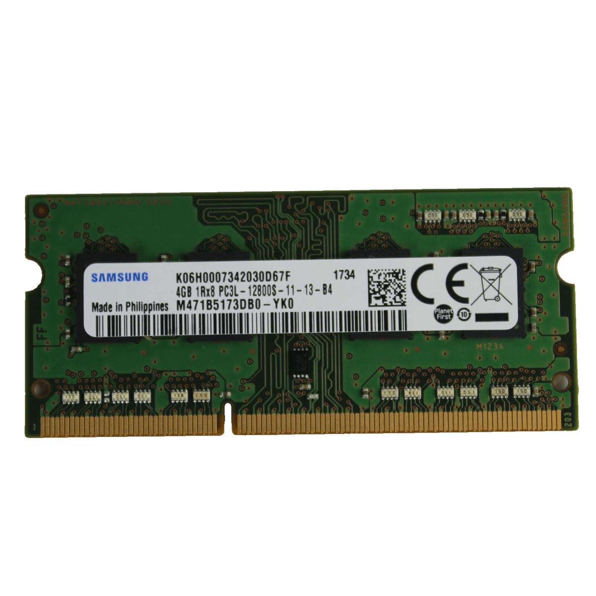 Samsung 4GB 1Rx8 Pc3L-12800S-11-13-B4 DDR3 Low Voltage Sodimm Laptop Ram - Used