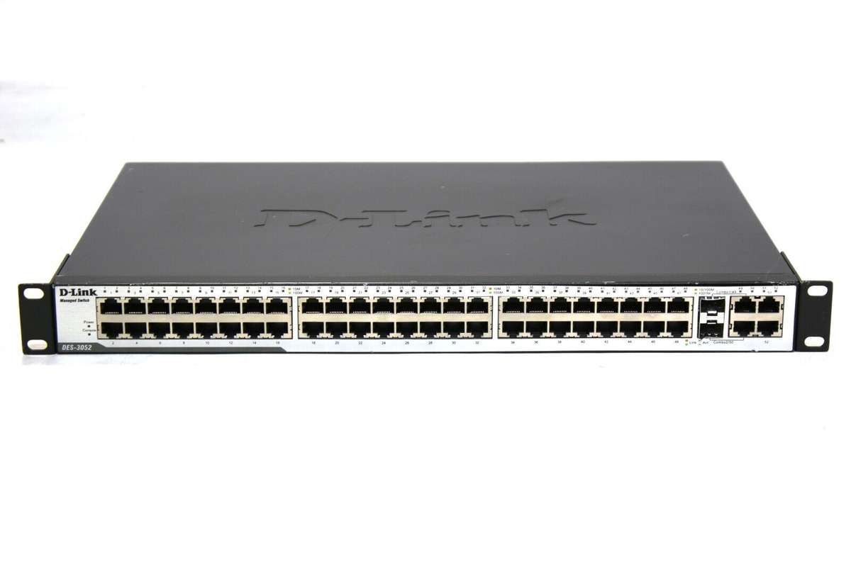 D-Link DES-3052 48 Port 10/100 Layer 2 Managed Switch + 2 1GB + 2 SFP - Refurb
