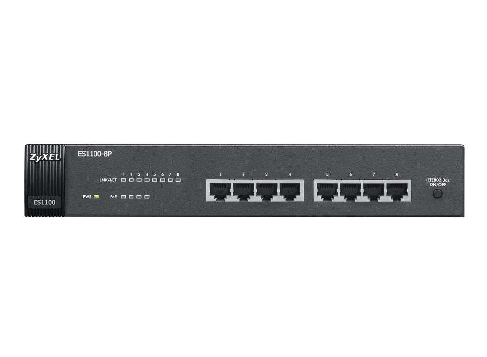 Zyxel ES1100-8P 8 Port Fast Ethernet Unmanaged PoE Switch  Used