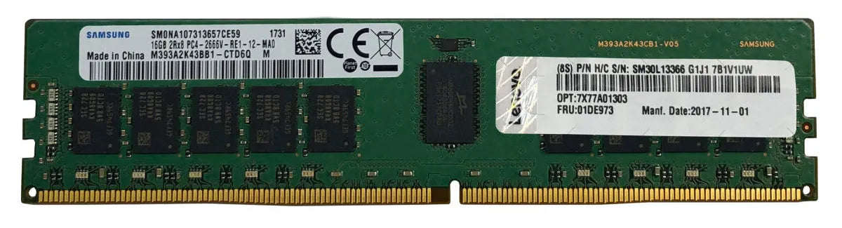 Lenovo ISG ThinkSys 16GB DDR4 3200Mhz (2Rx4 1.2V) UDIMM    .
