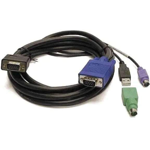 MicroWorld 1.8M KVM Cable with VGA and USB for Seamless Device Connectivity