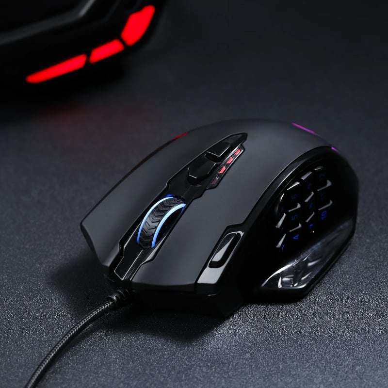 REDRAGON IMPACT 12400DPI MMO Gaming Mouse - Black