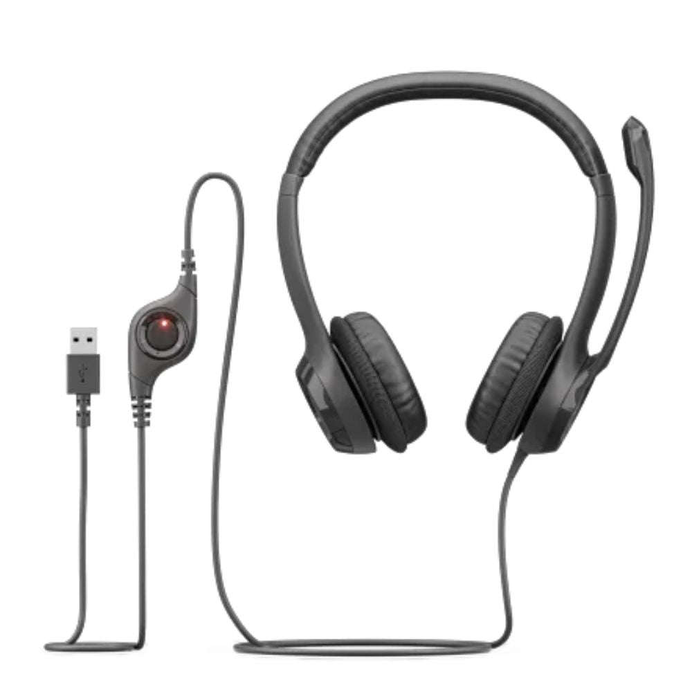 LOGI H390 981-001576 Black USB-C Stereo headset adjustable headband Noise cancelling Mic rotating...